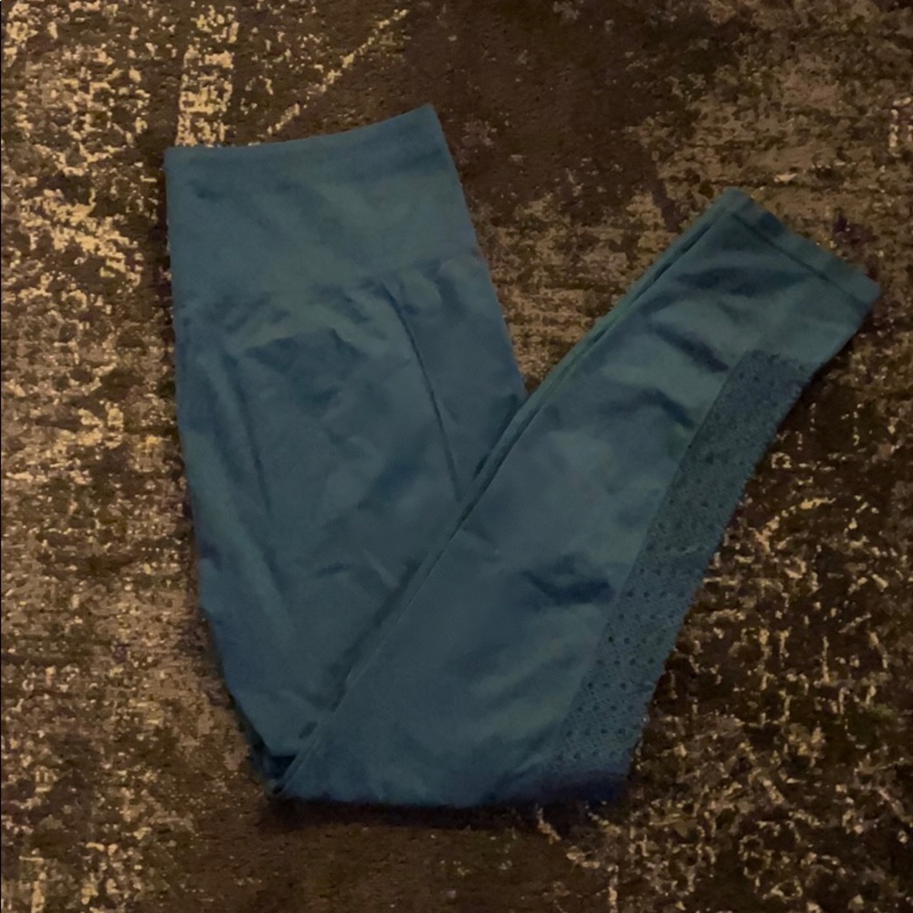 Fabletics teal high rise leggings